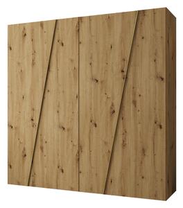 Gardróbszekrény Hartford 640, Laminált forgácslap, 202x200x50cm, Artisan tölgy, Aranysárga