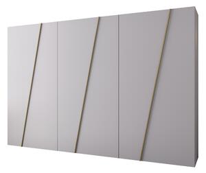 Gardróbszekrény Hartford 641, Laminált forgácslap, 202x300x50cm, Aranysárga, Fehér