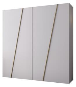 Gardróbszekrény Hartford 640, Laminált forgácslap, 202x200x50cm, Aranysárga, Fehér