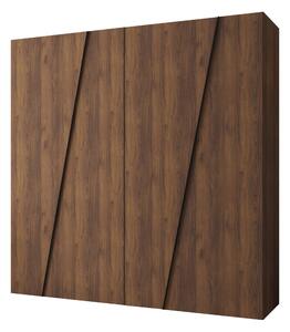 Gardróbszekrény Hartford 640, Laminált forgácslap, 202x200x50cm, Dió, Fekete