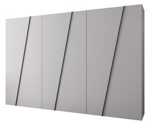 Gardróbszekrény Hartford 641, Laminált forgácslap, 202x300x50cm, Fekete, Fehér
