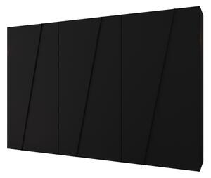 Gardróbszekrény Hartford 641, Laminált forgácslap, 202x300x50cm, Fekete