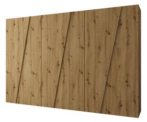 Gardróbszekrény Hartford 641, Laminált forgácslap, 202x300x50cm, Artisan tölgy, Aranysárga