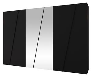 Gardróbszekrény Hartford 642, Laminált forgácslap, 202x300x50cm, Fekete