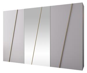 Gardróbszekrény Hartford 642, Laminált forgácslap, 202x300x50cm, Aranysárga, Fehér