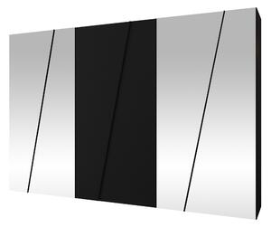 Gardróbszekrény Hartford 643, Laminált forgácslap, 202x300x50cm, Fekete
