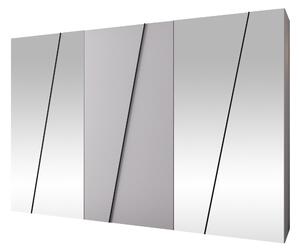 Gardróbszekrény Hartford 643, Laminált forgácslap, 202x300x50cm, Fekete, Fehér