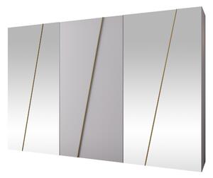 Gardróbszekrény Hartford 643, Laminált forgácslap, 202x300x50cm, Aranysárga, Fehér