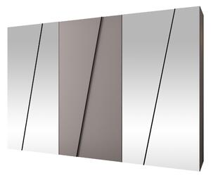 Gardróbszekrény Hartford 643, Laminált forgácslap, 202x300x50cm, Kasmír, Fekete