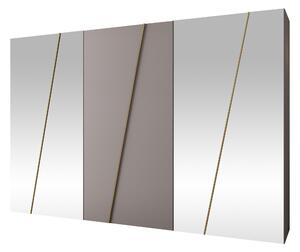 Gardróbszekrény Hartford 643, Laminált forgácslap, 202x300x50cm, Kasmír, Aranysárga