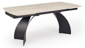 Asztal Houston 2177, 76x90cm, Fekete, Világos Travertine