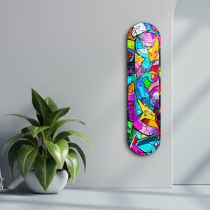 Graffiti Abstract edzett üvegkép, 20 x 80 cm