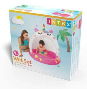 Intex 102x102cm Pancsolómedence - Unikornis (58438NP) - rózsaszín-fehér