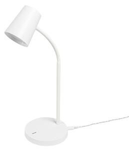 Asztali lámpa Lindby, Ailina, dimmable, Fehér, Dolgozószoba / iroda, Műanyag, Modern
