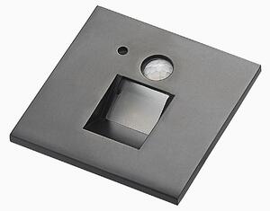 Neru Square LED Beépített Fali Lámpa Érzékelővel Black