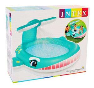Intex 201x196x91cm spriccelő Pancsoló - Bálna (57440NP) - kék