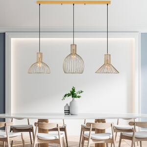Tabut MR-768-1 arany fém függőlámpa, 148 x 38 cm, 3 izzós