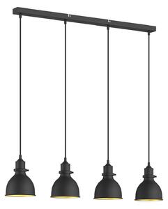 Függőlámpa Lindby, Jasminka, dimmable, Fekete, Konyha, Fém, Indusztriális dizájn