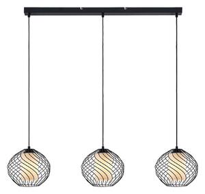 Függőlámpa Lindby, Cedrice, dimmable, Fekete, Nappali, Fém, Vintage
