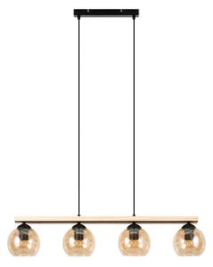 Függőlámpa Lindby, Enrique, dimmable, Fa, Nappali, Üveg, Modern