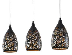 Függőlámpa Lindby, Marcello, dimmable, Fekete, Konyha, Fém, Modern