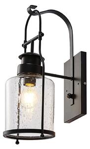 Fali Lámpa Lindby, Rozalie, dimmable, Fekete, Folyosó, Fém, Vintage