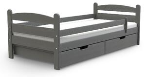 Wilsondo MAURITIUS tömör fa gyerekágy leesésgátlóval 90x200 - szürke