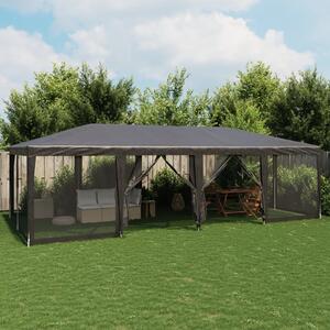VidaXL antracitszürke HDPE rendezvénysátor 12 hálós oldalfallal 8x4 m