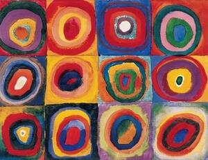 Color Study: Squares with Concentric Circles Festmény reprodukció, Kandinsky, (80 x 60 cm)