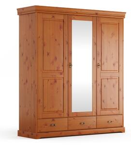 Torniella 3 ajtós, tükrös szekrény, méz színű