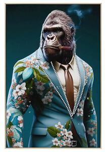 Gorilla sikk - keretezett, lakkozott vászonkép
