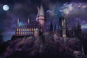 Művészi plakát Harry Potter - Hogwarts night, (40 x 26.7 cm)