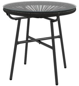 Kerti bisztró asztal, kerek asztal, fekete, 50 x 50 x 50 cm