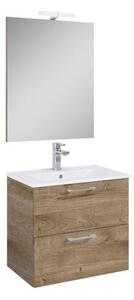 Fürdőszoba szett mosdóval Ceramia Lea 61,5x55x41,7 cm tölgyfa LEASET60D