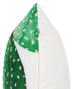 Fehér és zöld kültéri díszpárna kétdarabos szettben 45 x 45 cm OSTINA
