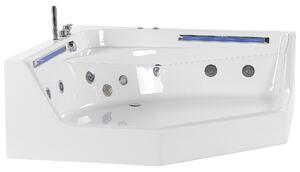 Fehér whirlpool masszázskád LED világítással 211 x 150 cm CACERES
