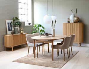 Bővíthető étkezőasztal tölgyfa dekorral 100x190 cm Carno – Unique Furniture