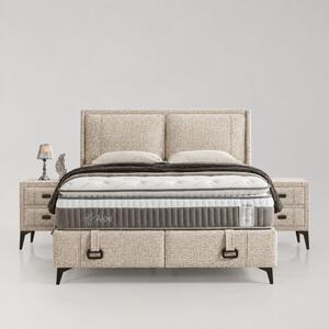 Livora Aloe Premium ágykeret és matrac szett - 160x200x33 cm - Beige Ágykeret és 7 zónás Táskarugós matrac