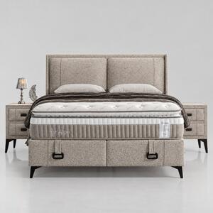 Livora Aloe Premium ágykeret és matrac szett - 160x200x33 cm - Beige Ágykeret és 7 zónás Táskarugós matrac