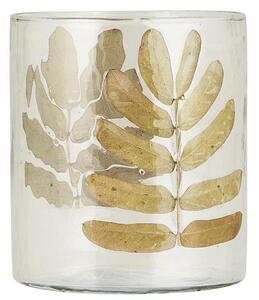 IB Laursen TEALIGHT LEAVES üveg gyertyatartó sárgaréz dekorációval