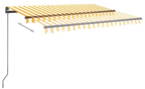 VidaXL sárga és fehér kézzel kihúzható LED-es napellenző 3,5 x 2,5 m