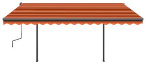 VidaXL narancssárga-barna automata napellenző póznákkal 4 x 3 m