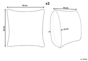 Világoszöld kordbársony díszpárna kétdarabos szettben 43 x 43 cm ZINNIA