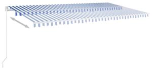 VidaXL kék és fehér kézzel kihúzható napellenző 600 x 300 cm