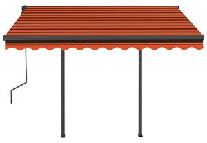 VidaXL narancssárga-barna automata napellenző póznákkal 3,5 x 2,5 m