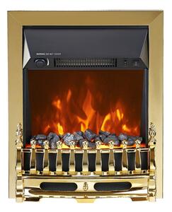HOME FKK25G szabadon álló elektromos látványkandalló, max. 2000 W, LED lángeffekt, 2 fokozat, mechanikus vezérlés, arany díszítés