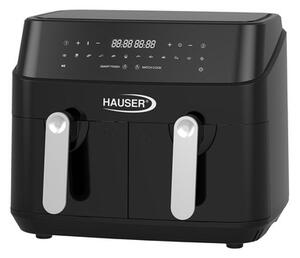 HAUSER AF-2450 air fryer, forrólevegős fritőz, max. 1750 W, 2 x 4,5 liter kapacitás, max. 200 ℃, digitális kijelző, időzítő, fekete színű