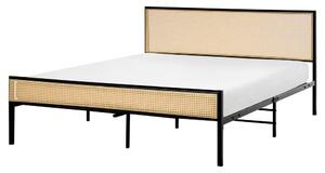 Ágy PE Rattan AVANTON 160 x 200 cm Fekete