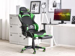 Zöld és fekete gamer szék VICTORY
