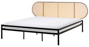 Ágy PE Rattan BOULIN 180 x 200 cm Fekete